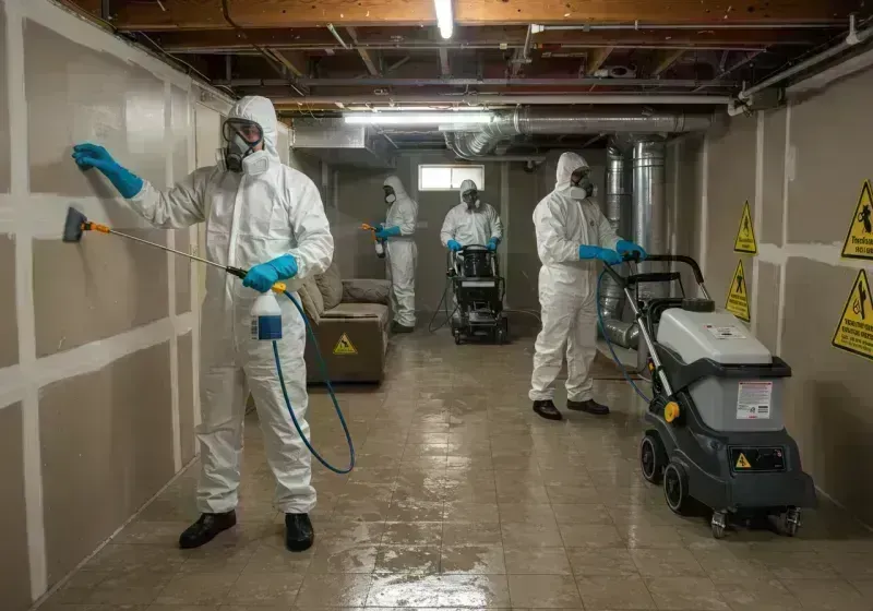 Basement Moisture Removal and Structural Drying process in Taylor Creek, FL